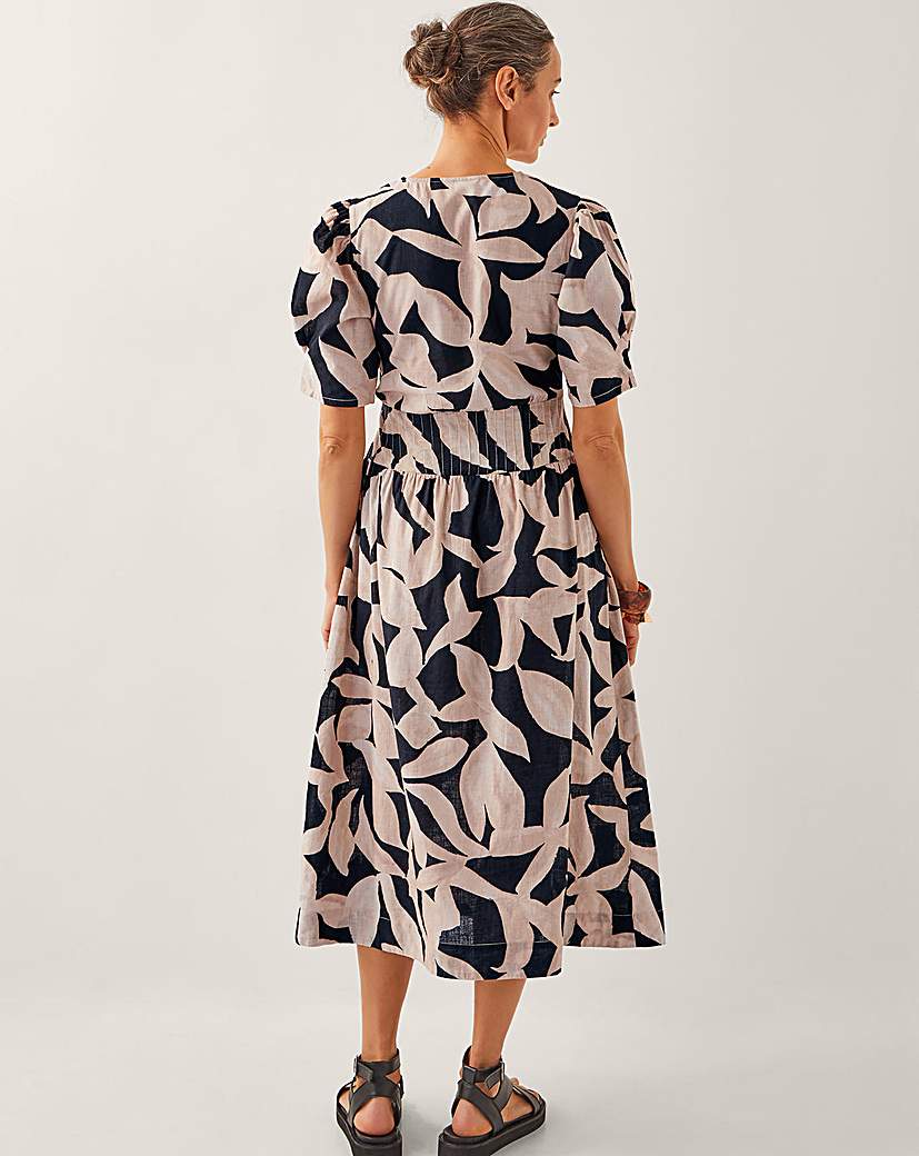 Monsoon Annie Puff-Sleeve Midi Dress