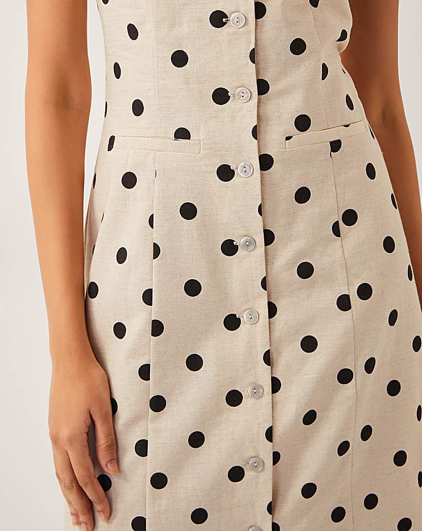 Monsoon Isabel Polka Dot Midi Dress