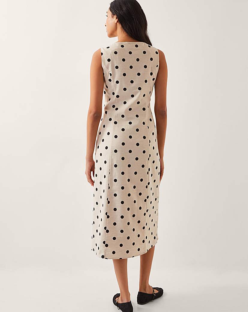 Monsoon Isabel Polka Dot Midi Dress