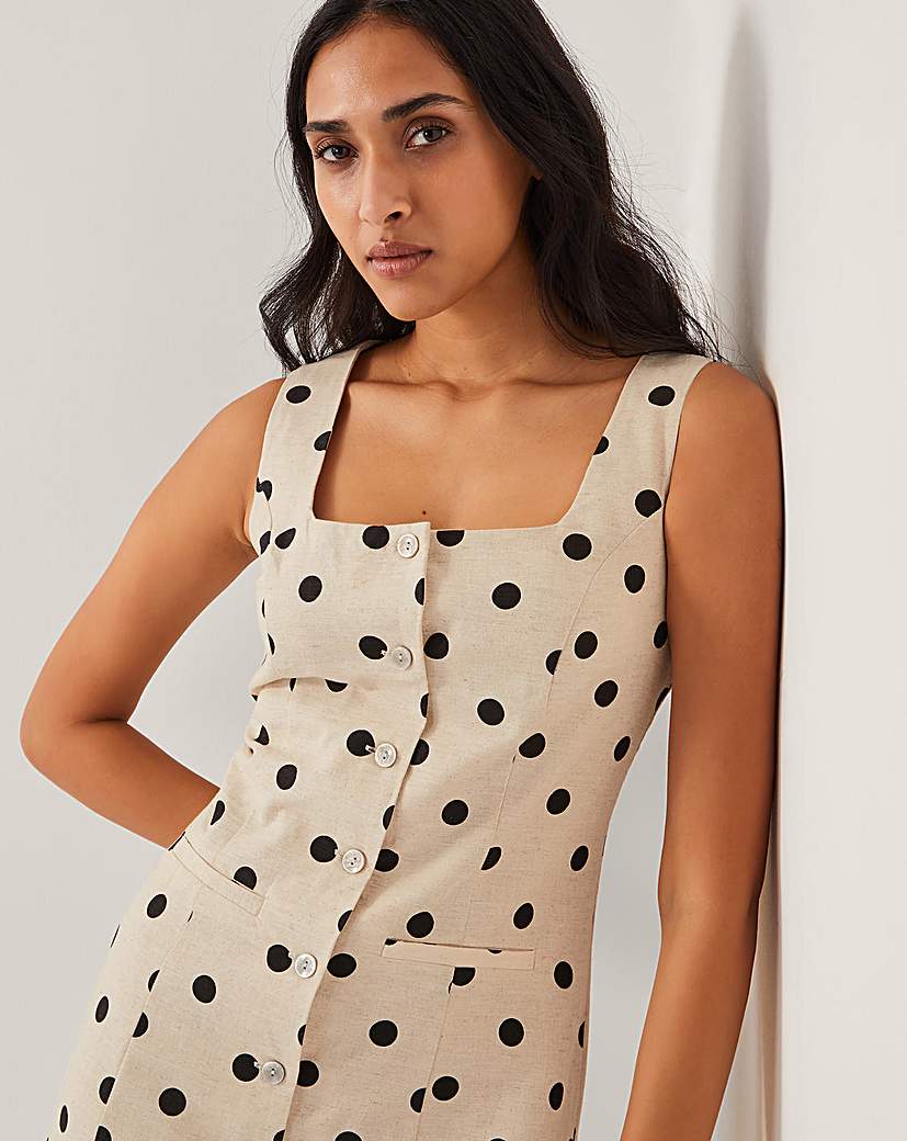 Monsoon Isabel Polka Dot Midi Dress