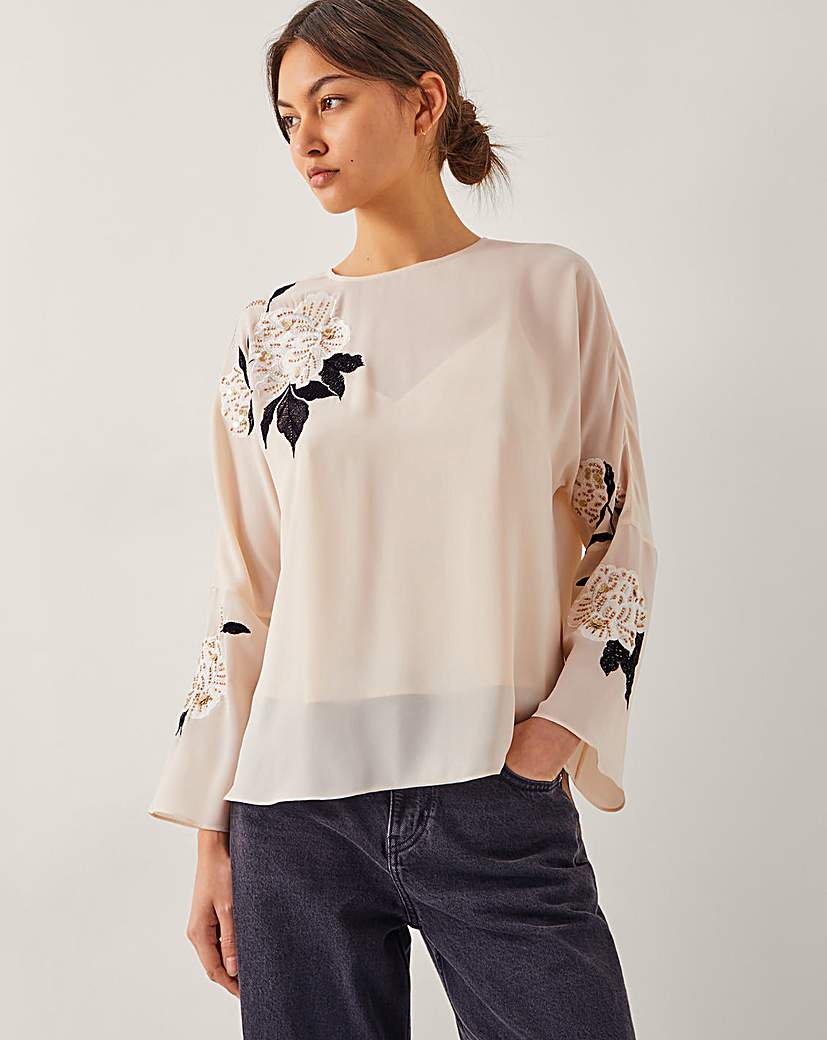 Monsoon Ariah Floral Embellished Blouse