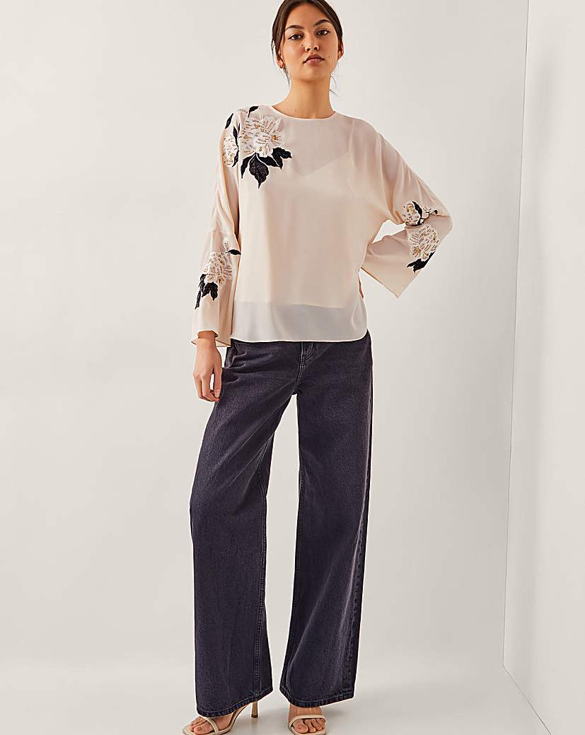 Monsoon Ariah Floral Embellished Blouse