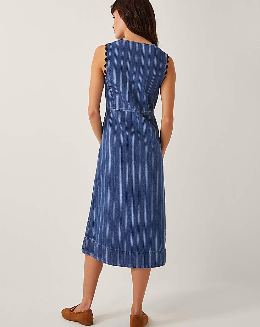 Monsoon Ottilie Stripe Denim Midi Dress