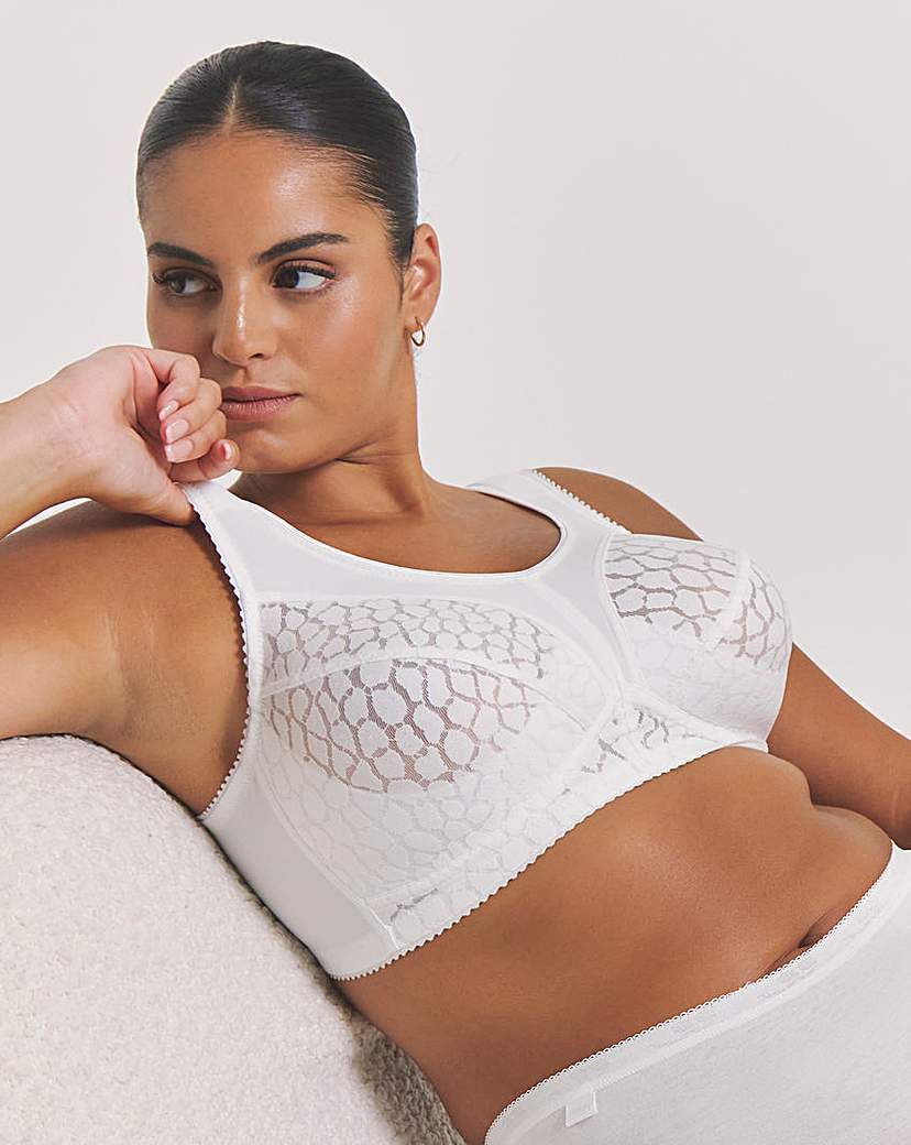 Miss Mary Of Sweden Women's White Miss Mary Jacquard Non Wired Bra 36E
