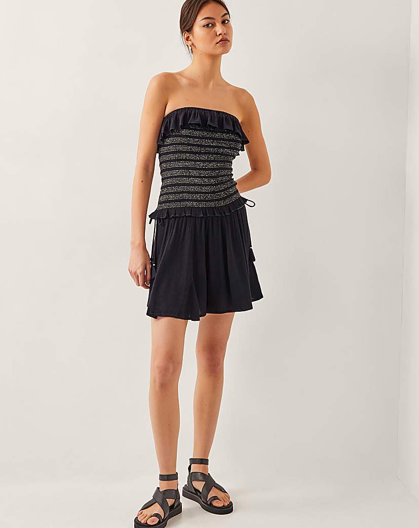 Monsoon Heidi Smocked Ruffle Bandeau Top