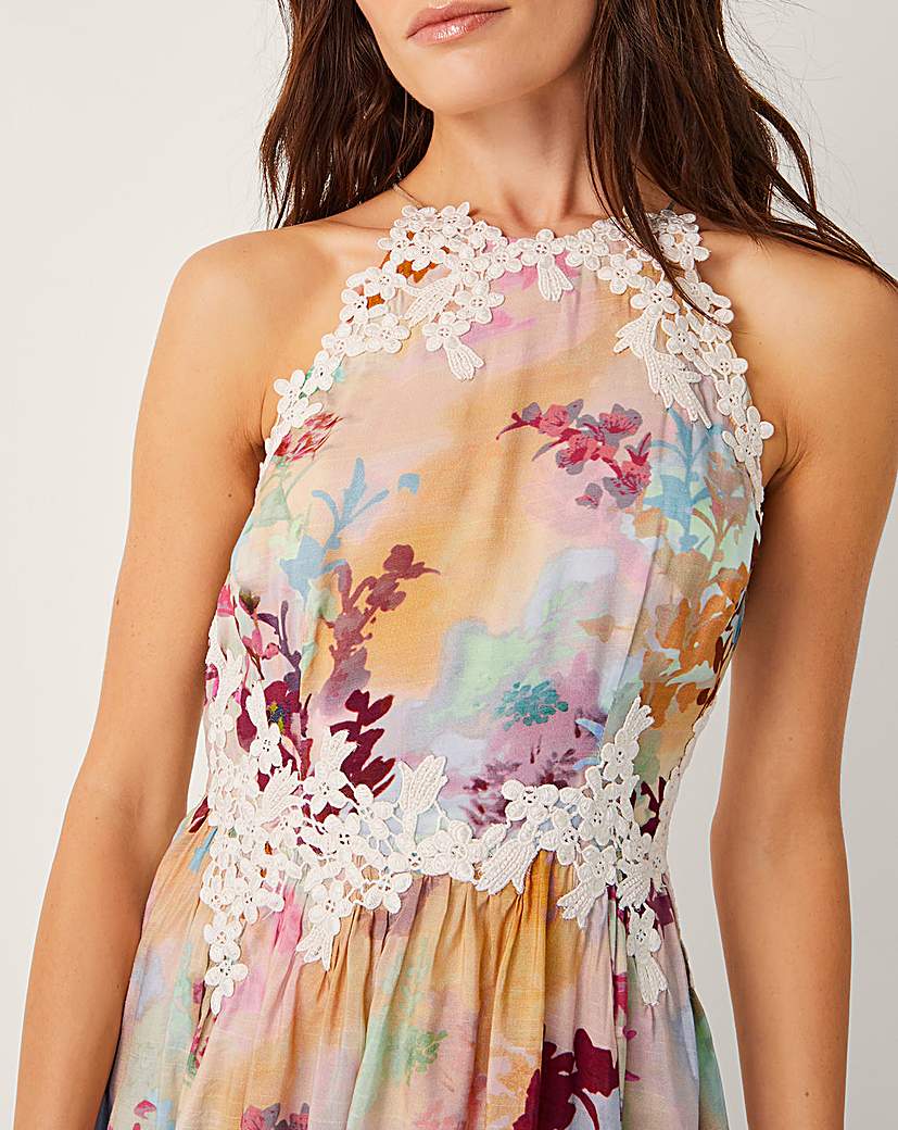 Monsoon Mia Floral Embroidered Dress