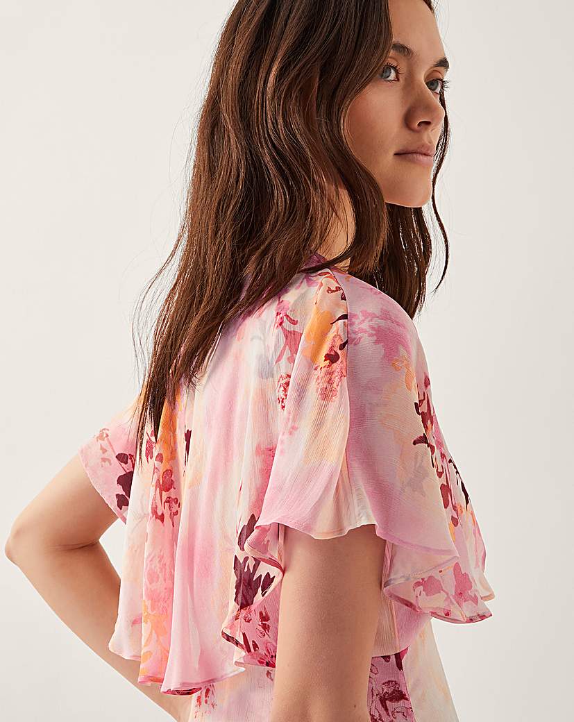 Monsoon Mia Floral Cape Midi Dress