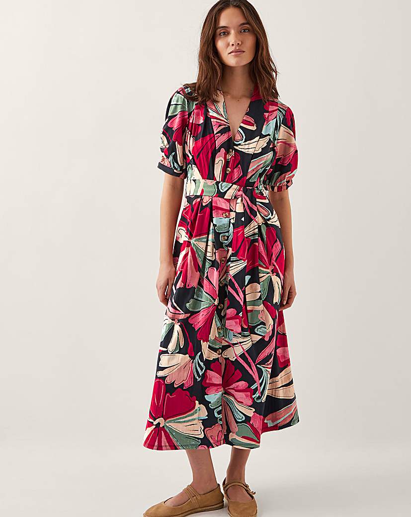 Monsoon Jemima Floral Midi Shirt Dress