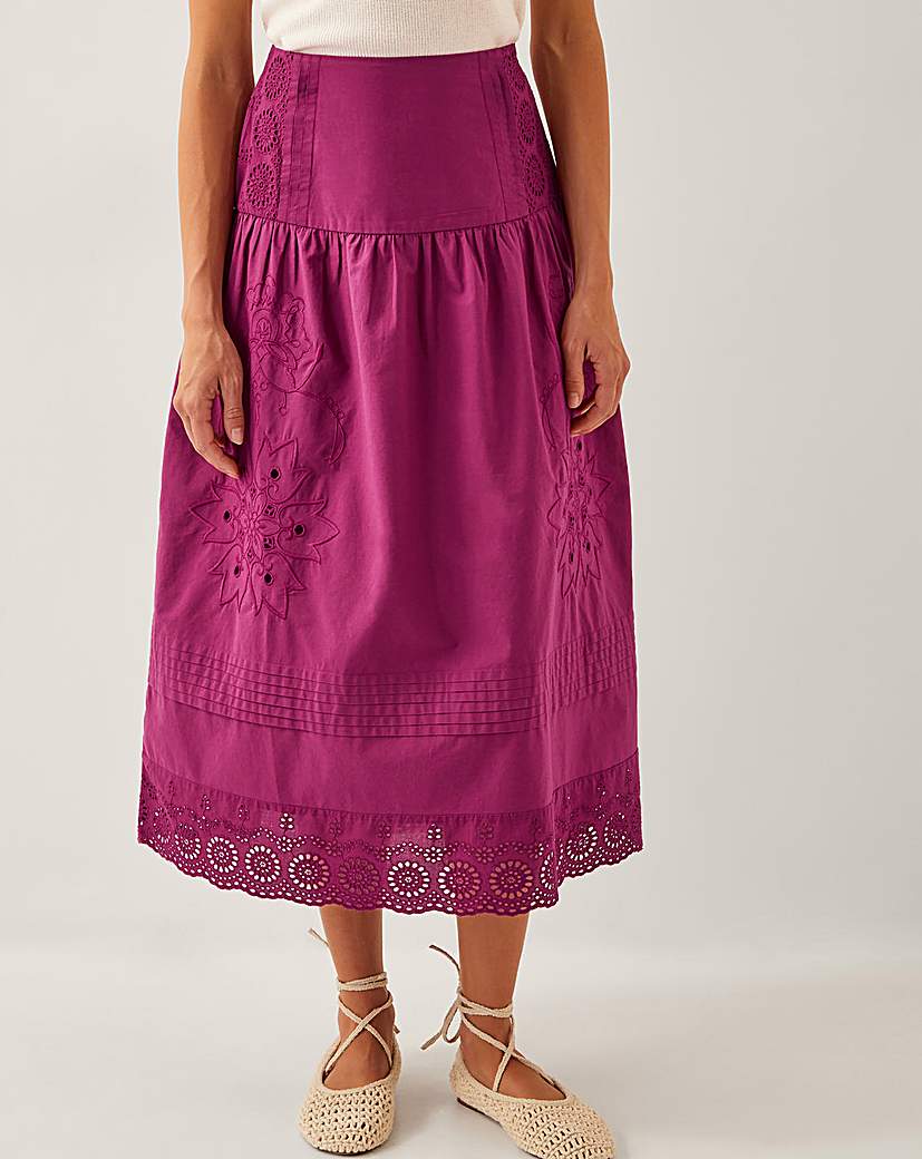 Monsoon Saoirse Broderie Midi Skirt