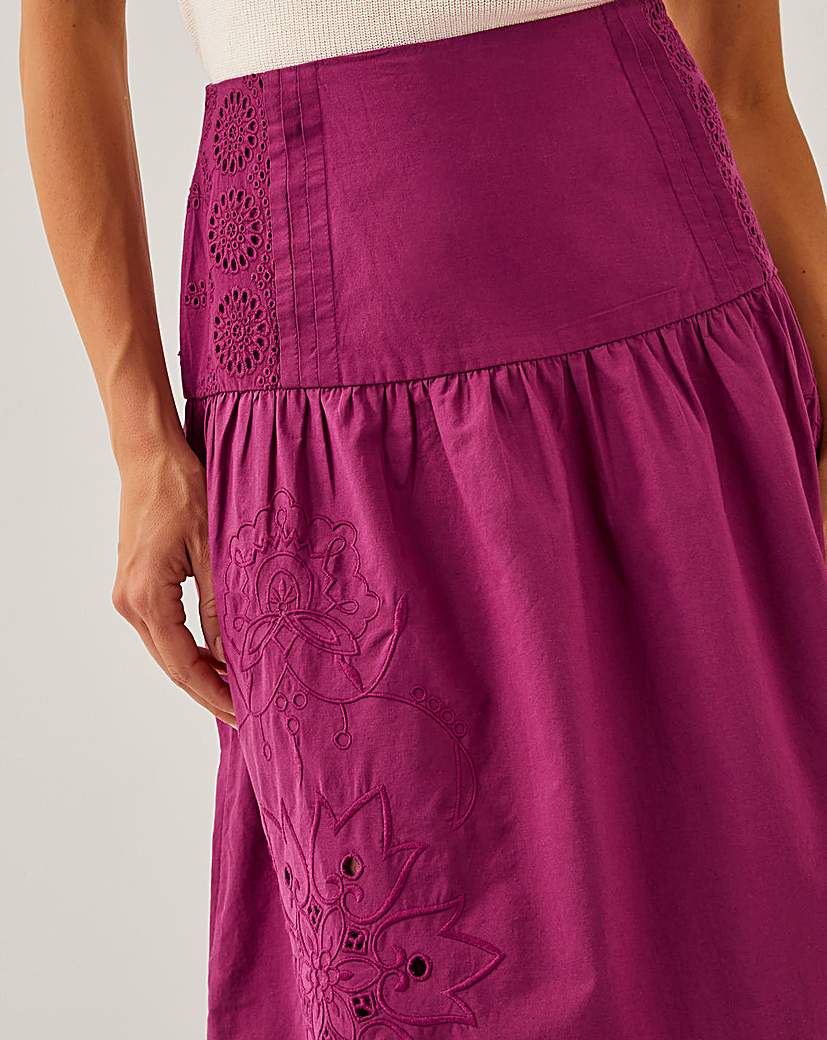 Monsoon Saoirse Broderie Midi Skirt