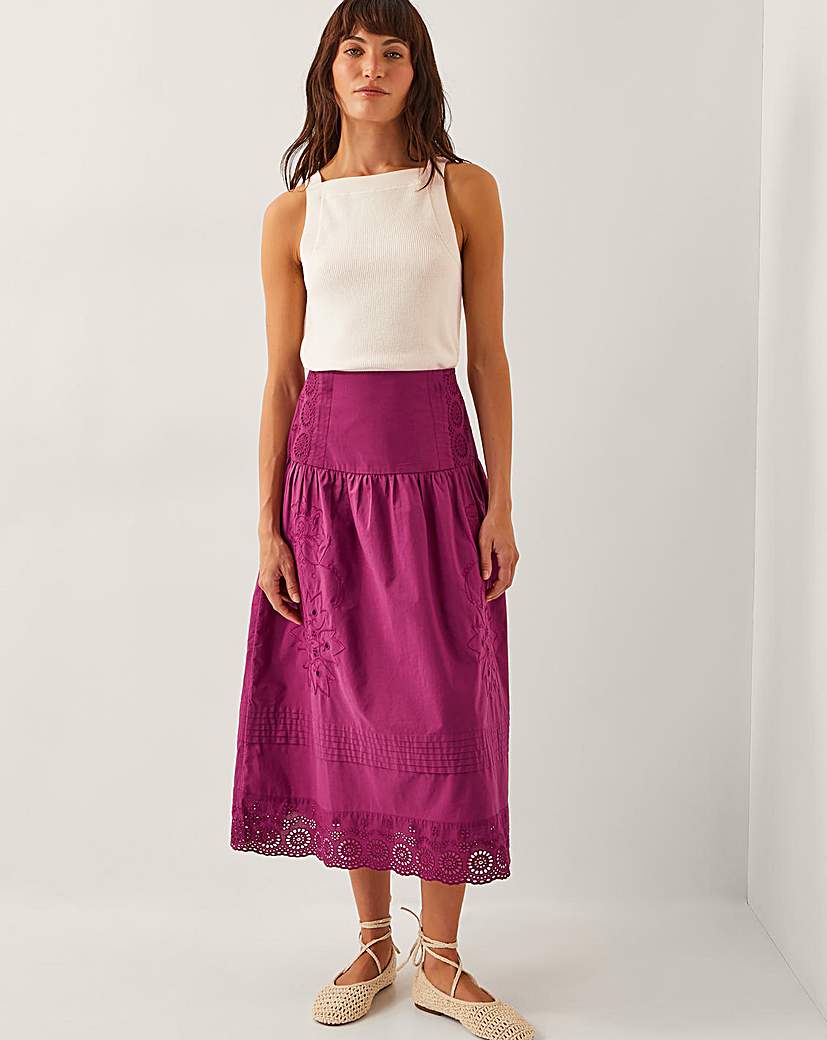 Monsoon Saoirse Broderie Midi Skirt