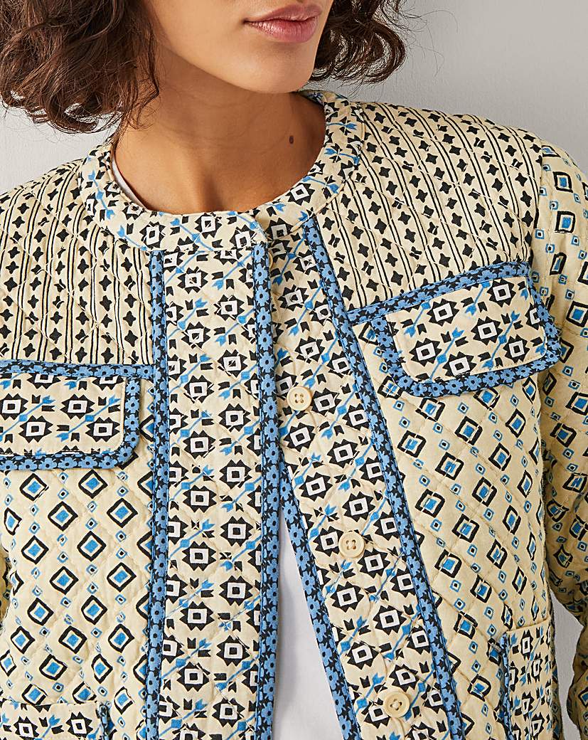 Monsoon Judy Geometric Quilted Jacket