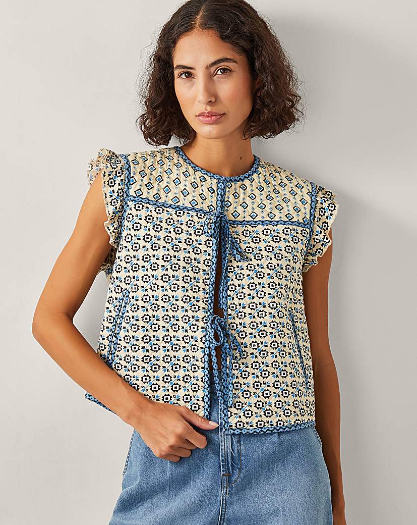 Monsoon Judy Geometric Quilted Waistcoat