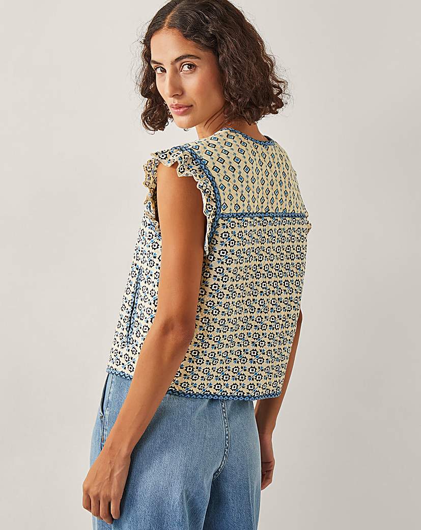 Monsoon Judy Geometric Quilted Waistcoat