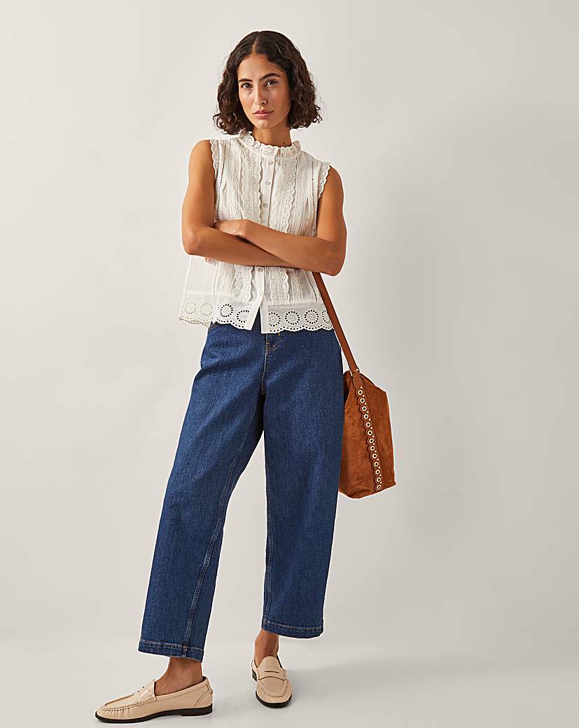 Monsoon Trish Sleeveless Ruffle Shirt