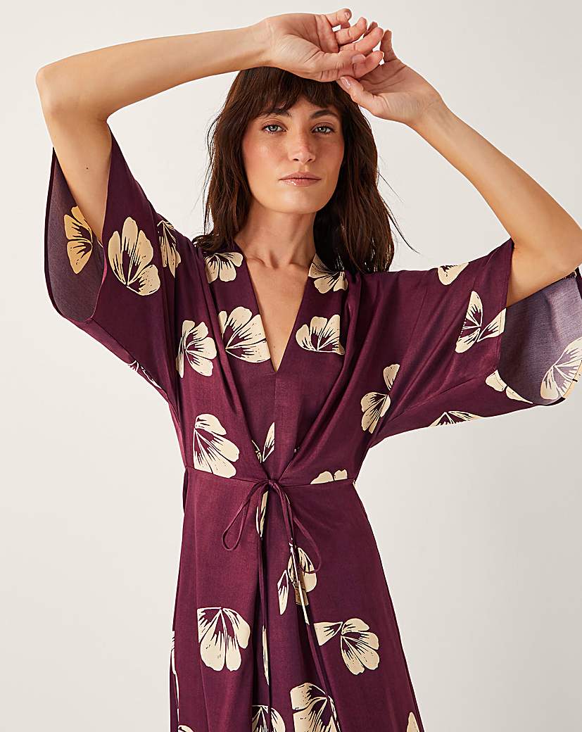 Monsoon Roz Floral Wrap Midi Dress
