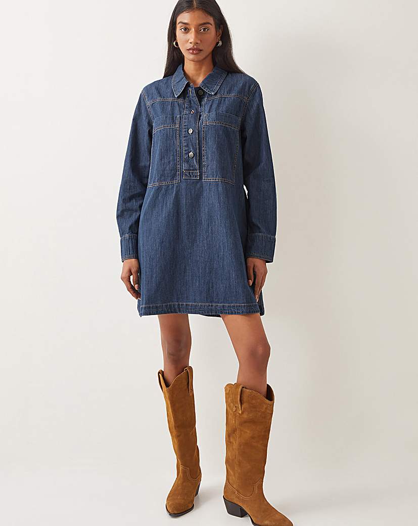 New In - Monsoon Nara Denim Tunic Shirt Dress