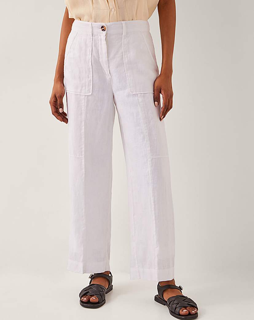 Monsoon Jolie Wide Leg Linen Trousers