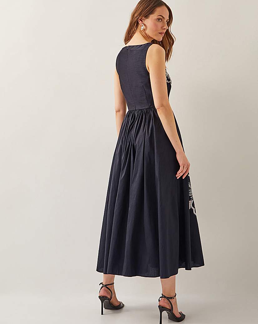Monsoon Sophie Embroidered Midi Dress