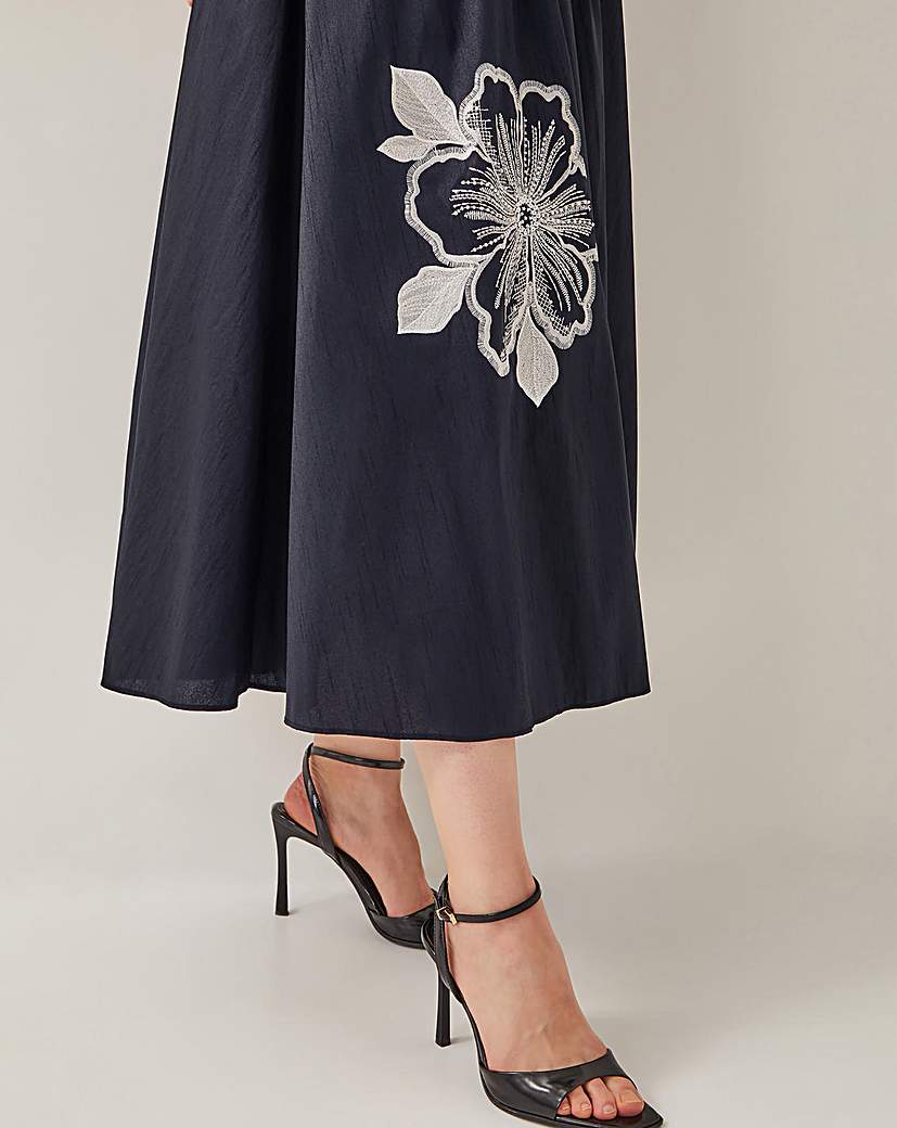 Monsoon Sophie Embroidered Midi Dress