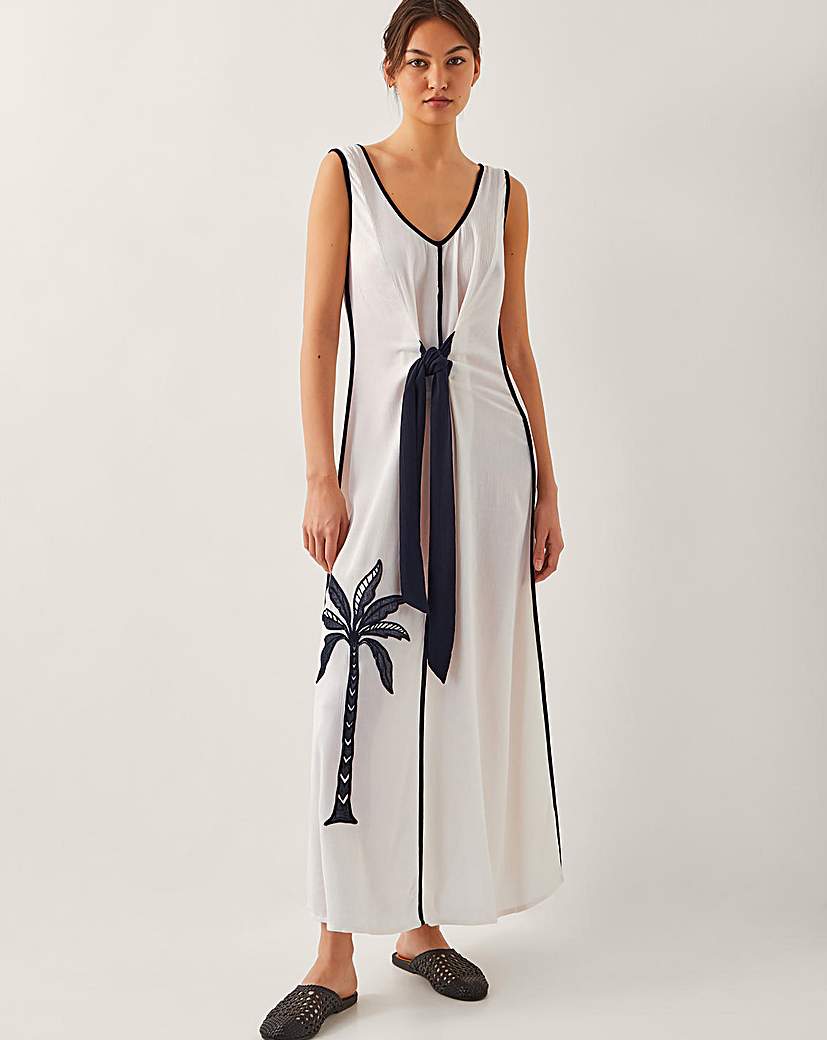 New In - Monsoon Nyla Embroidered Tie Maxi Dress