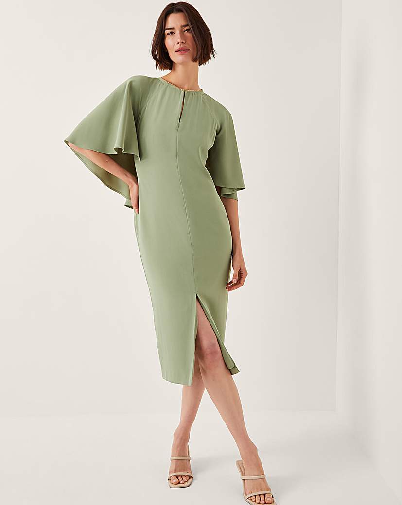 New In - Monsoon Cassandra Cape Sleeve Midi Dress