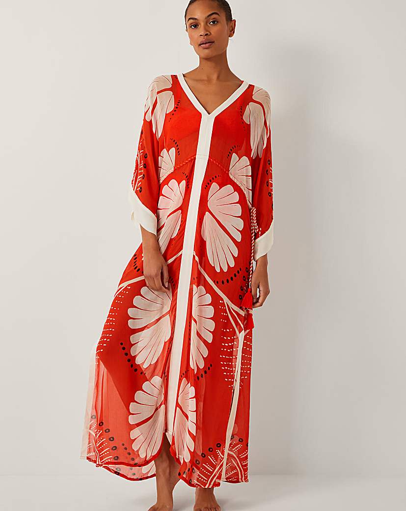 New In - Monsoon Nara Leaf Print Kaftan