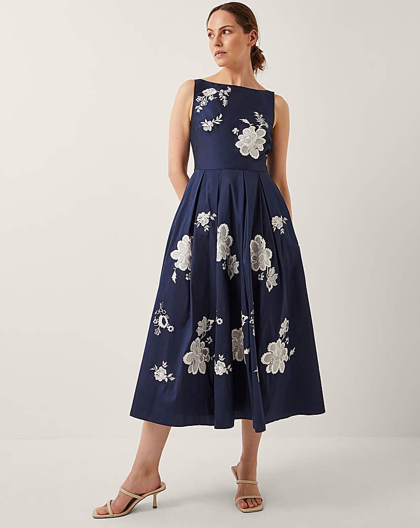 New In - Monsoon Sicily Embroidered Midi Dress