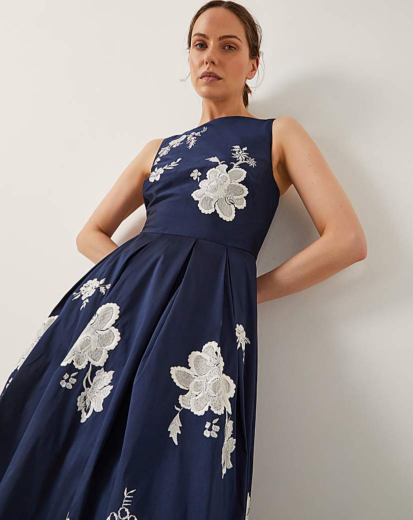 Monsoon Sicily Embroidered Midi Dress