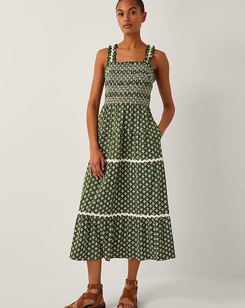 New In - Monsoon Daisy Geometric Midi Dress