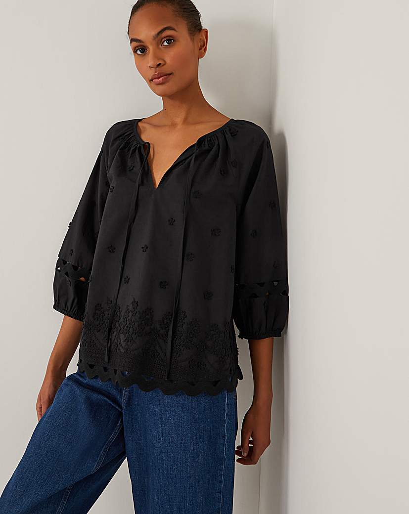 New In - Monsoon Esme Floral 3/4 Sleeve Top