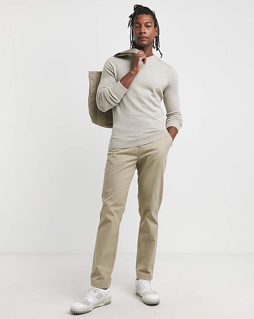 Merino Wool Stone V Neck Jumper