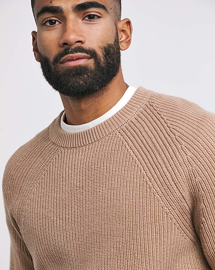 Fisherman Raglan Crew Neck Jumper