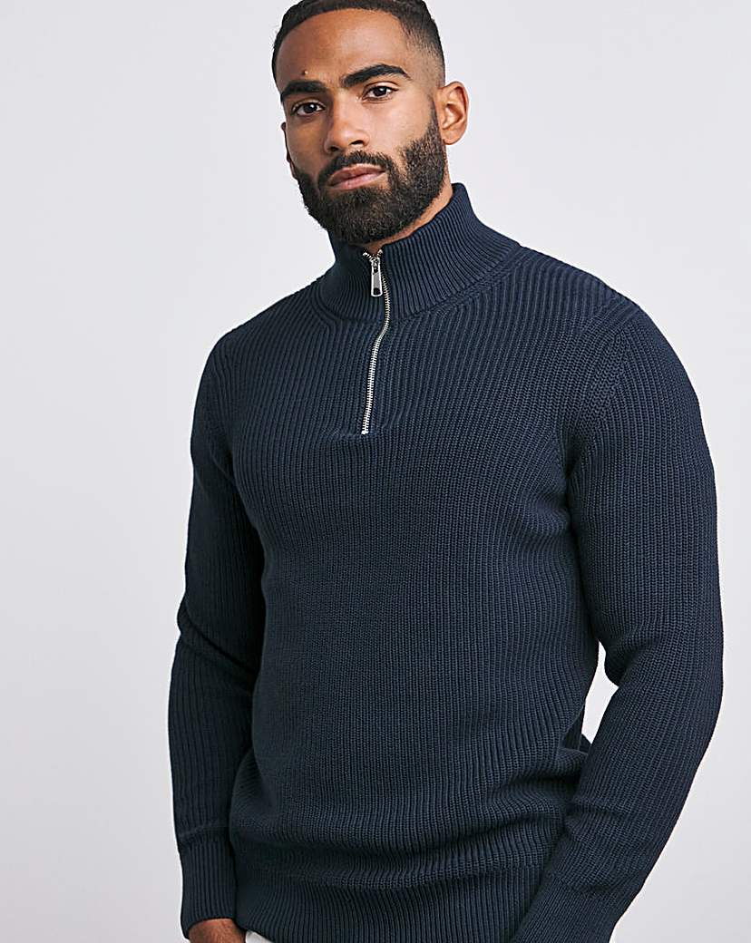 Navy Fisherman 1/4 Zip