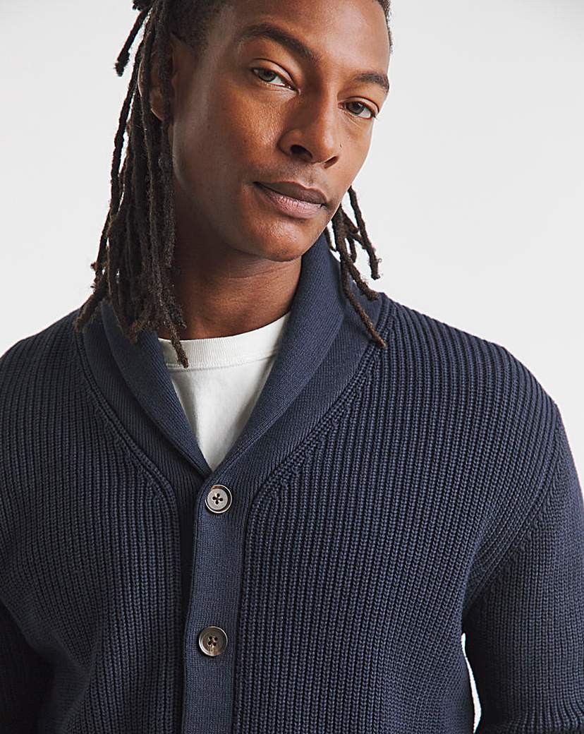 New In - Fisherman Shawl Neck Knitted Cardigan