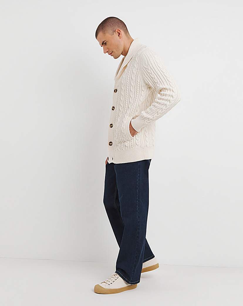 New In - Cable Knit Shawl Neck Cardigan