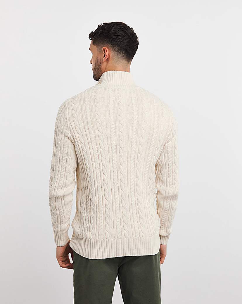 Ecru Cable Knit 1/4 Zip