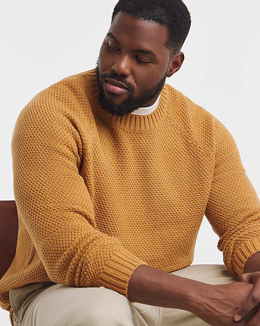 Nep Yarn Knitted Crew Neck Jumper