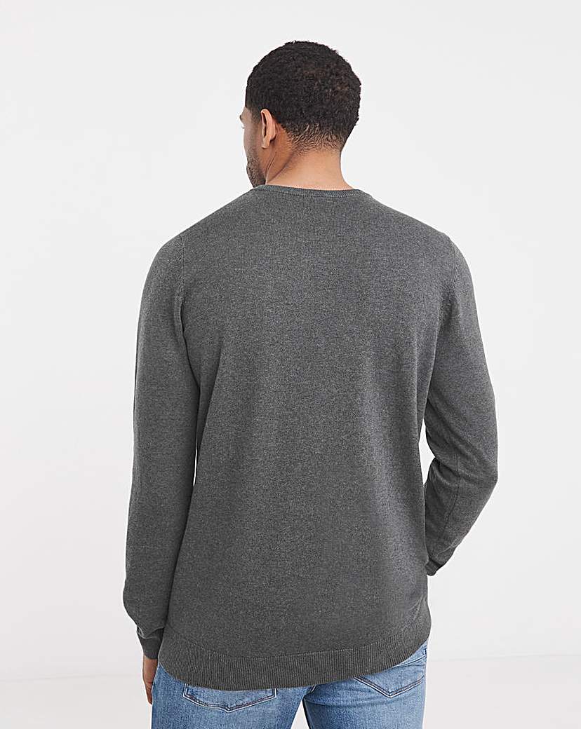 Cotton Knitted Crew Neck Jumper