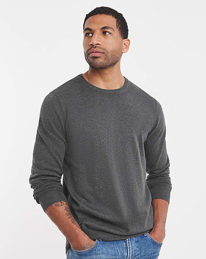 Cotton Knitted Crew Neck Jumper