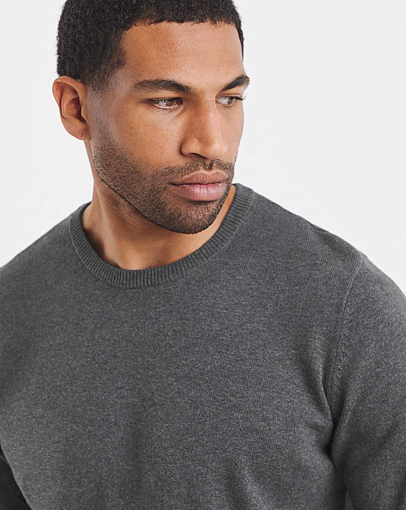 Cotton Knitted Crew Neck Jumper