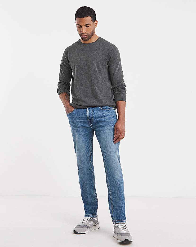Cotton Knitted Crew Neck Jumper