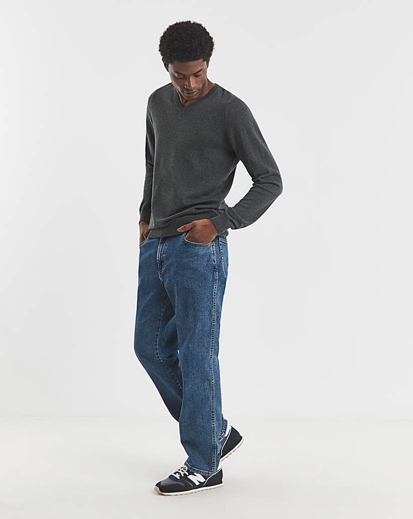 Cotton V Neck Knitted Jumper