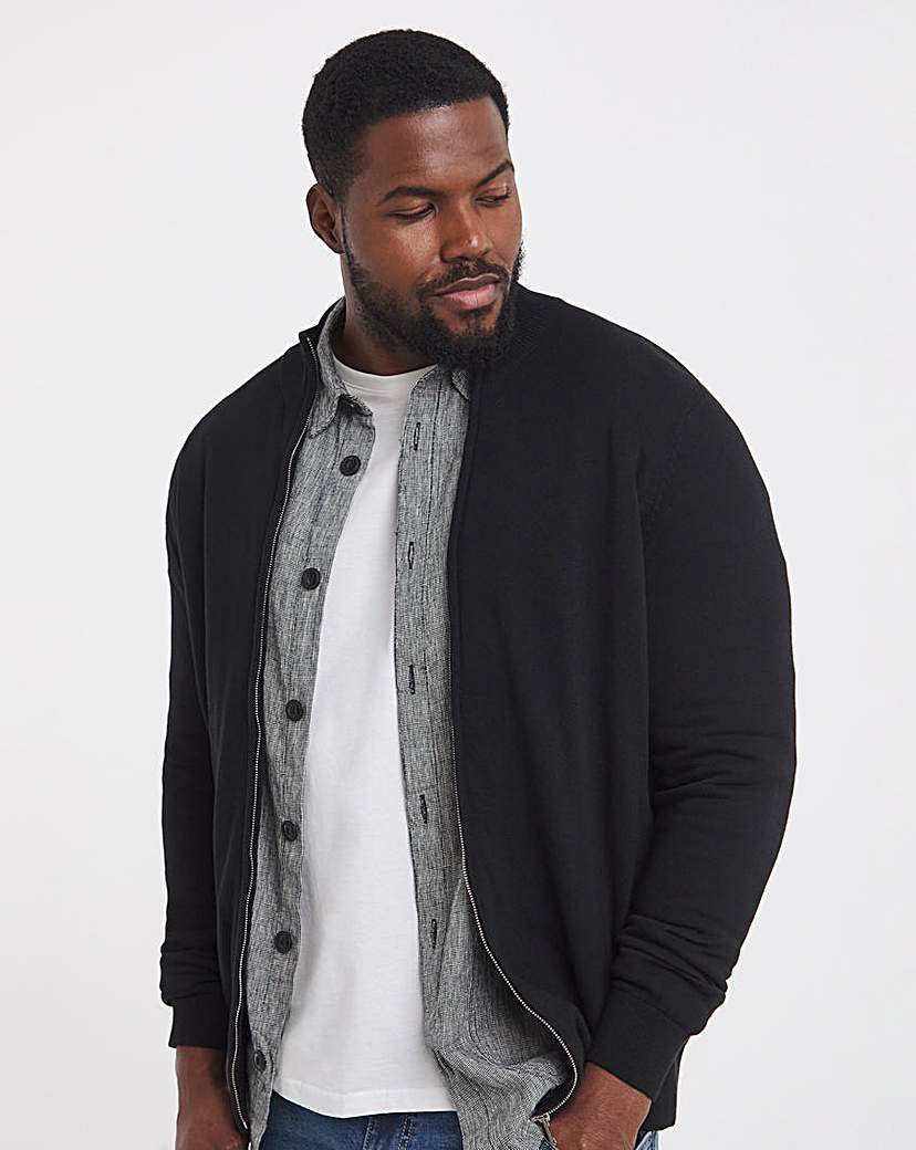 Zip Through Funnel Neck Knit Cardigan