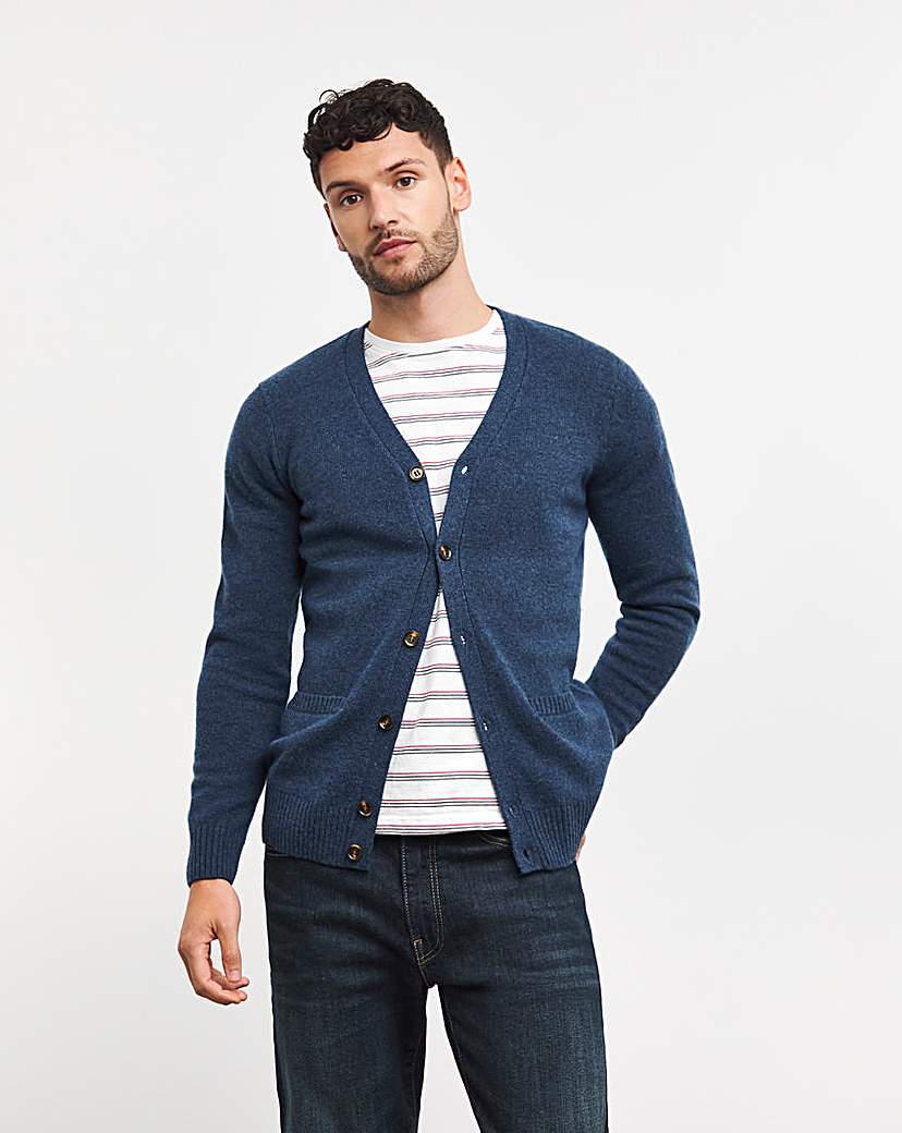 Navy Lambswool Cardigan