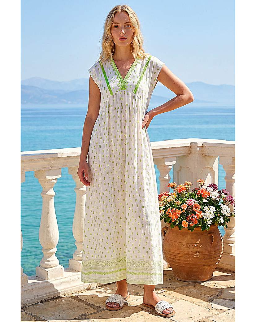 Roman Originals Women's Lime Roman Paisley Lace Trim Midi Dress Size 20