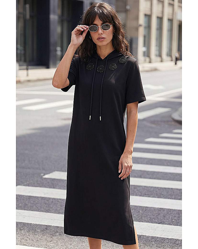 Roman Women's Black Trim Detail Midi T-Shirt Dress - Image 4