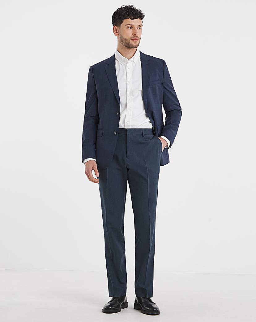 BOSS Navy Wool Mix Suit Jacket