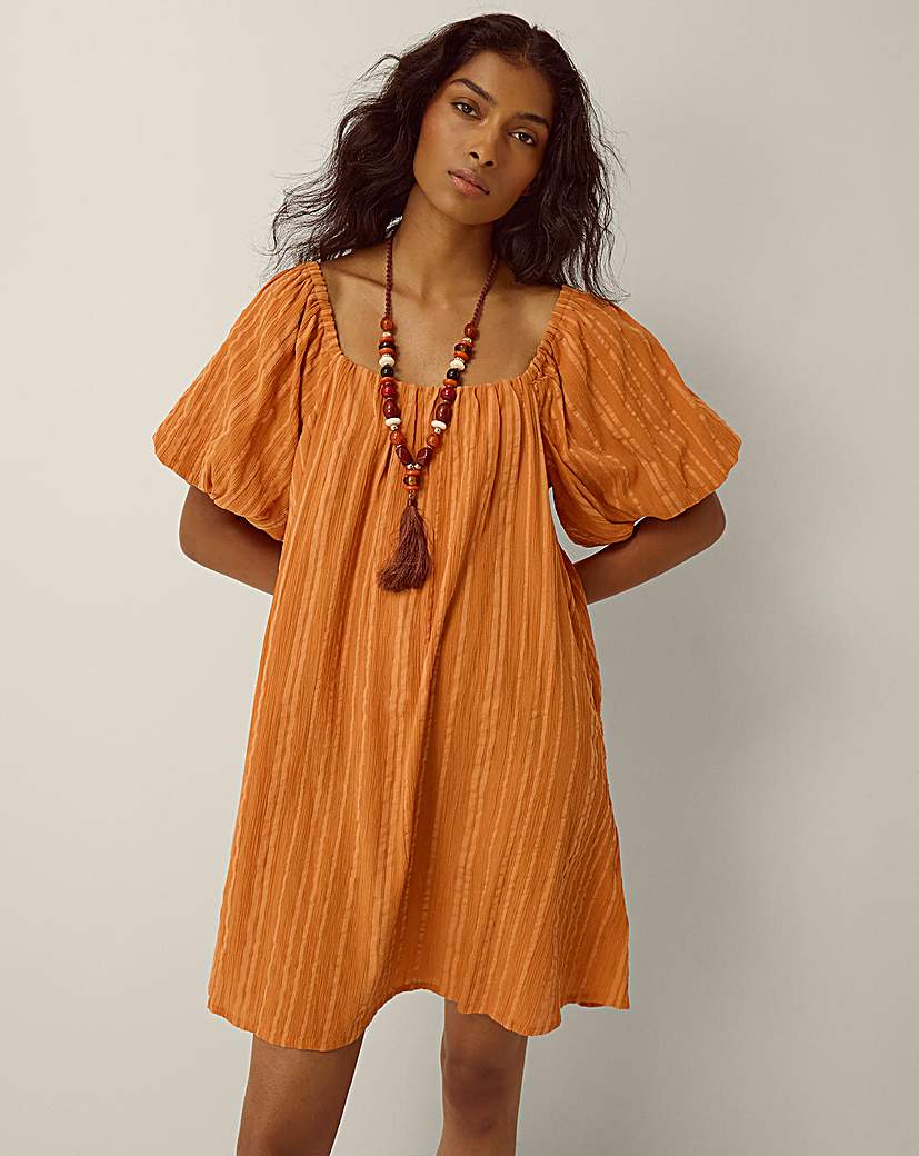 Monsoon Yara Puff Sleeve Mini Dress
