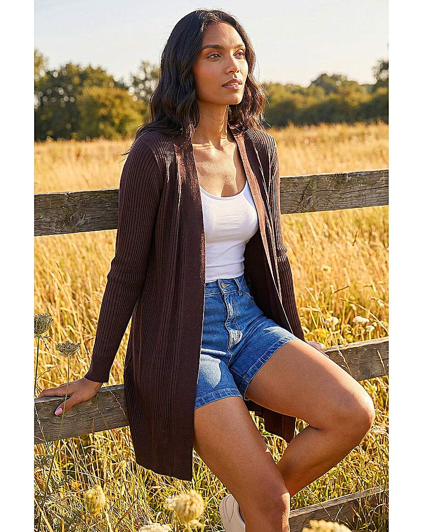Roman Ribbed Knit Cardigan